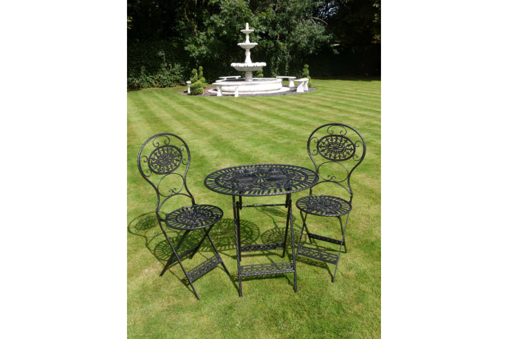 Oval Black 2 Seater Patio Set Obrien