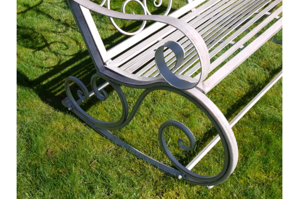 Viintage Racking Bench Antique Grey Metal Rocking Bench - Obrien Architectural.com